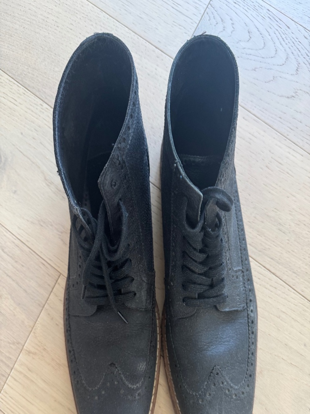 COLE HAAN Liam Chukka II Wingtip Leather Ankle Boots Black Men’s